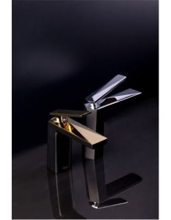 Смеситель для раковины Boheme Venturo чёрный/золото 381-B